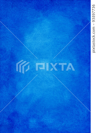 Watercolor deep blue background with space for text. Azure blue stains on paper. Watercolor deep blue background with space for text. Azure blue stains on paper. 93897736