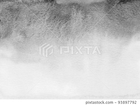 Watercolor black and white gradient background texture. Brush strokes on paper. 93897792