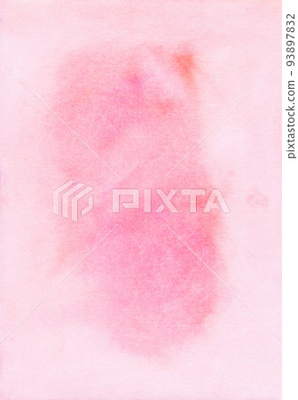 Watercolor pastel soft pink background painting. Watercolour light fuchsia liquid backdrop. Stains on paper. 93897832