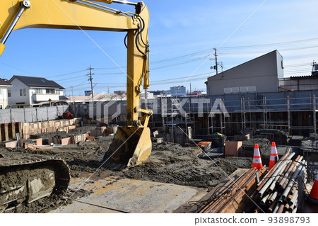 Construction machinery at civil construction site Construction machinery at civil construction site 93898793