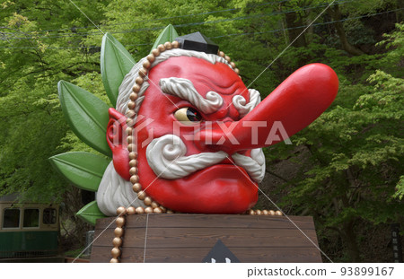 The verdant Kurama Temple Tengu statue at Kurama Station, Sakyo Ward, Kyoto City 93899167