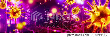 Corona virus background, pandemic risk concept. 3D illustration Corona virus background, pandemic risk concept. 3D illustration 93899517