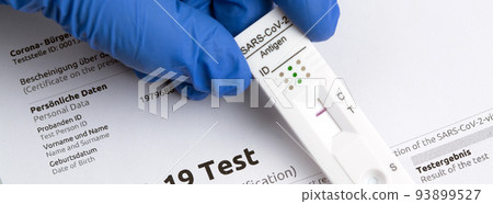 Negative test result by using rapid test device for COVID-19. Negative test result by using rapid test device for COVID-19. 93899527
