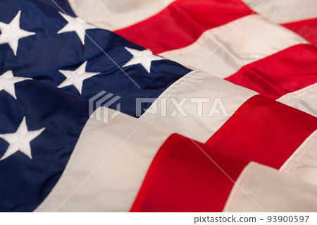 Waved flag of United States of America 93900597
