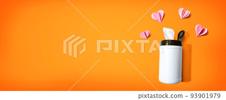 Sanitizer wipe with paper craft hearts 93901979