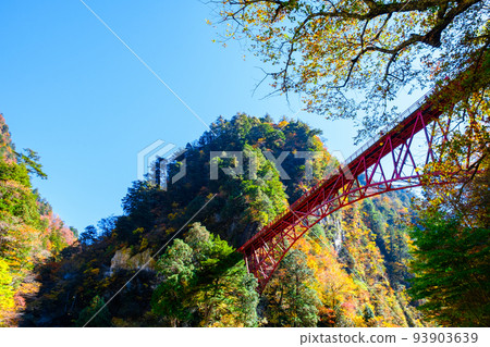 Kurobe Gorge (Autumn): Okukane Bridge Kurobe Gorge (Autumn): Okukane Bridge 93903639