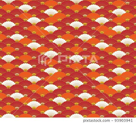 Japanese style flower pattern/seamless pattern/background material (red x orange) Japanese style flower pattern/seamless pattern/background material (red x orange) 93903941