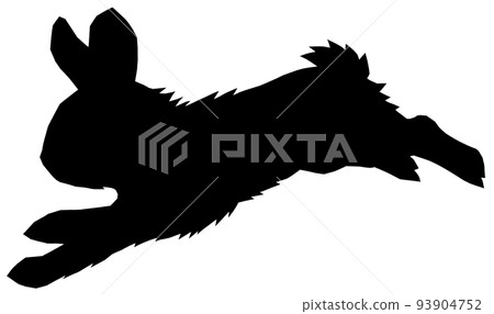 Rabbit cutout jump silhouette - Stock Illustration [93904752] - PIXTA