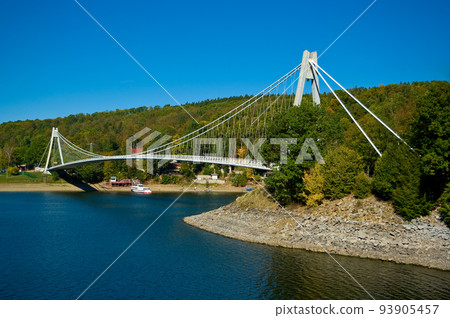 The bridge across the creek, dam Vranov, Czech Republic, South Moravia. The bridge across the creek, dam Vranov, Czech Republic, South Moravia. 93905457