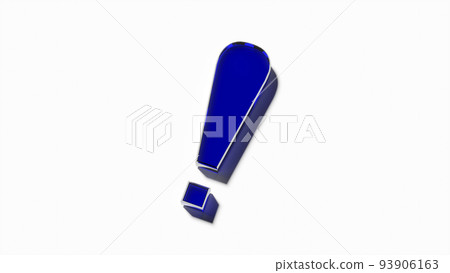 diagonal blue exclamation mark 93906163