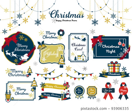 Adult cute Christmas icon vector illustration material / present / Santa / material / gold 93906335