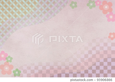 新年賀卡材料日本圖案背景與格子圖案的日本形象綠色日式背景材料梅花 新年賀卡材料日本圖案背景與格子圖案的日本形象綠色日式背景材料梅花 93906866