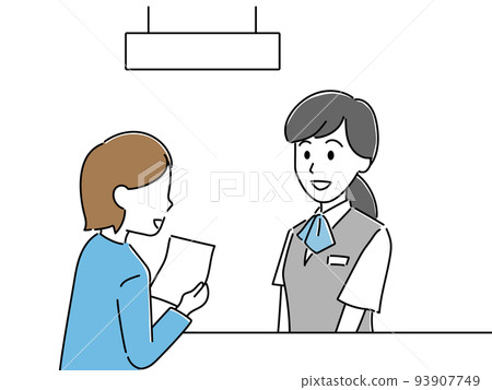 Illustration of reception and accounting window 93907749