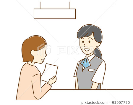 Illustration of reception and accounting window 93907750