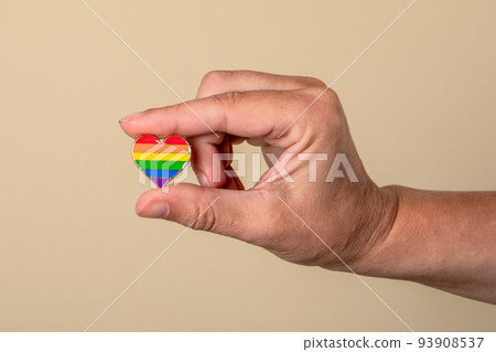 Heart in the colors of the rainbow. The concept of diversity and inclusion, LGBT 93908537