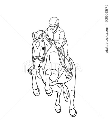 Show Jumping Isolated Coloring Page for Kids Show Jumping Isolated Coloring Page for Kids 93908673