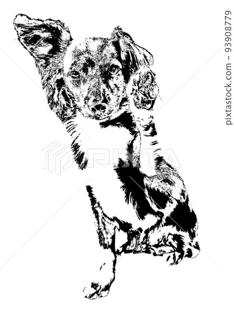 可愛的狗剪影 2 級 93908779