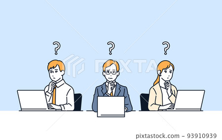 Business person worried in front of a laptop 93910939