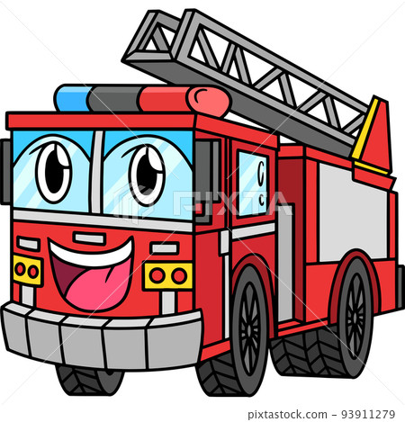 Firetruck with Face Vehicle Cartoon Clipart Firetruck with Face Vehicle Cartoon Clipart 93911279