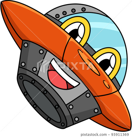 UFO with Face Vehicle Cartoon Colored Clipart UFO with Face Vehicle Cartoon Colored Clipart 93911369