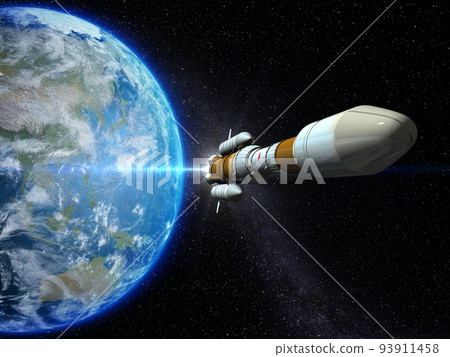 Earth Japan Rocket Starfield Background CG 93911458