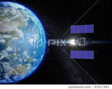 地球日本衛星 B 星空背景 CG 地球日本衛星 B 星空背景 CG 93911463