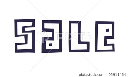 Sale lettering vector quote. Hand drawing phrase. Decor menu or slogan. Design 93911464