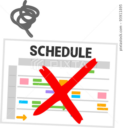 Schedule table with a cross mark 93911895