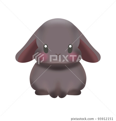 drooping ear black rabbit 93912151
