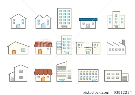 Building icon set Building icon set 93912234