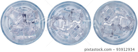 Clear water with ice or gin or vodka cocktail 93912934