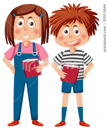 Couple kids cartoon character Couple kids cartoon character 93913044
