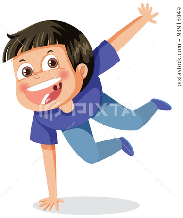 Active boy dancing cartoon character 93913049