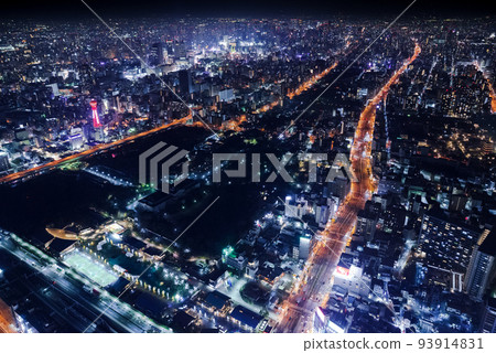 Night view of Osaka 93914831