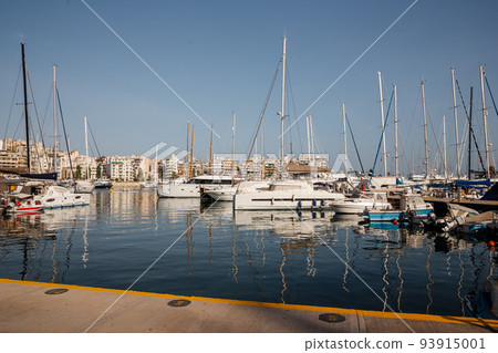 Landscape of the city and the ferry port on the Adriatic sea. Landscape of the city and the ferry port on the Adriatic sea. 93915001