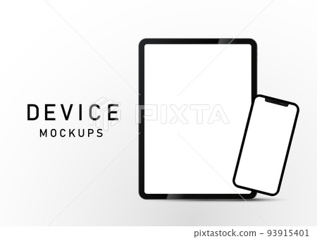 Mockups of modern gadgets such as tablets and smartphones 93915401