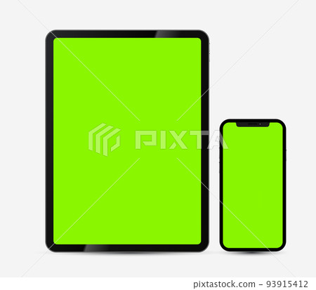 Mockups of modern gadgets such as tablets and smartphones Mockups of modern gadgets such as tablets and smartphones 93915412