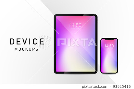 Mockups of modern gadgets such as tablets and smartphones 93915416