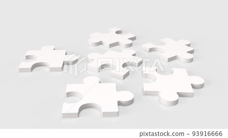 The white jigsaw for abstract or business concept  3d rendering 93916666