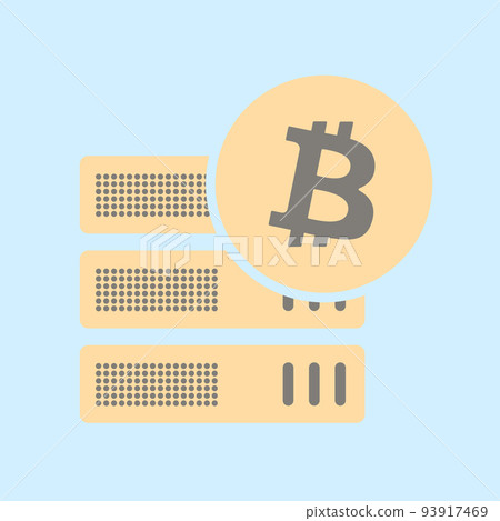 Bitcoin mining machine concept. Cryptocurrency hardware business technology thin vector icon Bitcoin mining machine concept. Cryptocurrency hardware business technology thin vector icon 93917469