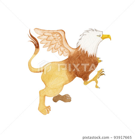 Gryphon Greek mythology legendary creature mythical creature watercolor illustration 93917665