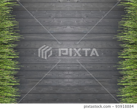 Jet black wood board and green wallpaper material Jet black wood board and green wallpaper material 93918884