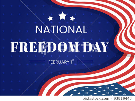 National Freedom Day Template Hand Drawn Cartoon Flat Illustration with American Flag and Hands Breaking a Handcuff Design 93919443