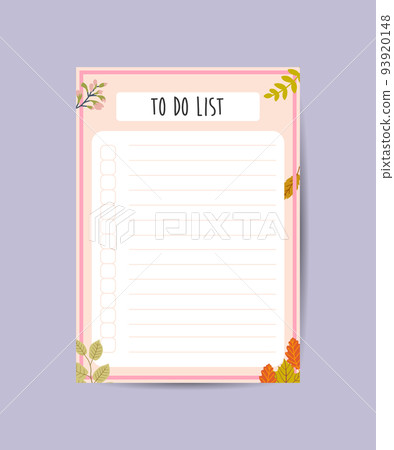 To do planner template Daily check list with floral background Memo pages to do daily planner 93920148