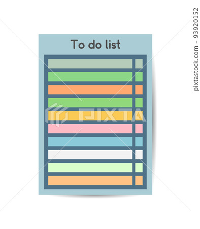 To Do list Numbered list with check box and lines colors. To Do list Numbered list with check box and lines colors. 93920152