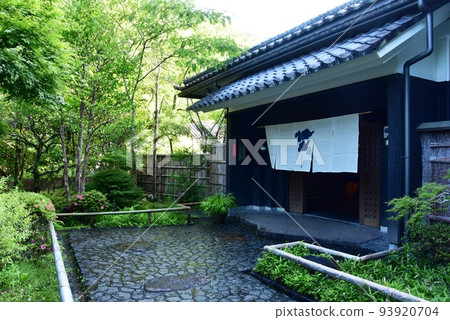 箱根町、天山東地峽的入口和箱根湯本溫泉的新鮮綠地 93920704