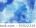 Blue abstract background material drawn with transparent watercolor 93922310