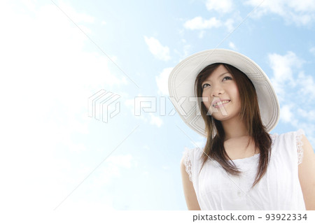 Smiling woman wearing a hat Smiling woman wearing a hat 93922334