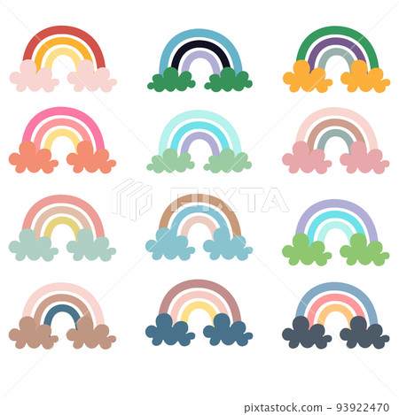 Cute rainbow cloud vector Collection Cute rainbow cloud vector Collection 93922470