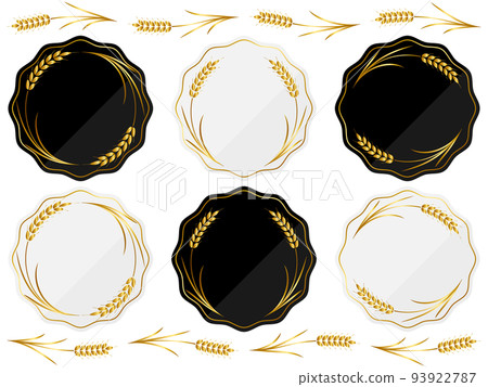 Set of 6 wheat emblems Gold Set of 6 wheat emblems Gold 93922787